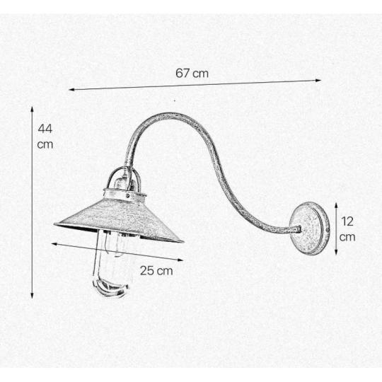 klasszikus nagy kulteri lampa falikar rusztikus vintage toszkan hangulatu paraszthaz angol tengerparti kulteri vizallo kerti vilagitas balatonfelvidek balaton nyaralo lampak lameridiana vilagitas hazfalra meretek.jpg
